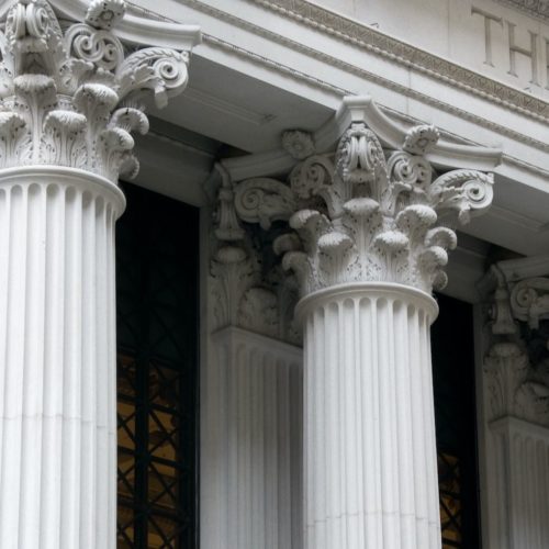 Ionic columns of a bank building
