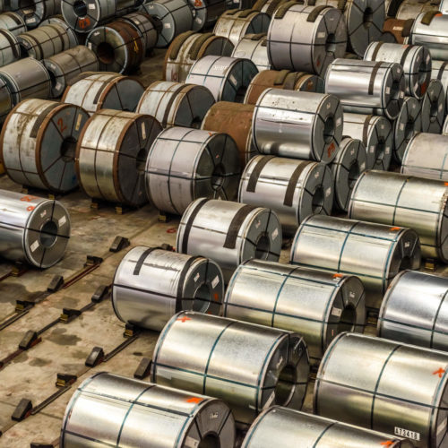 raw material Handling: Steel coil storing inside warehouse