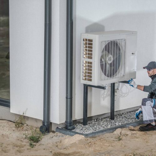 building heat pump install