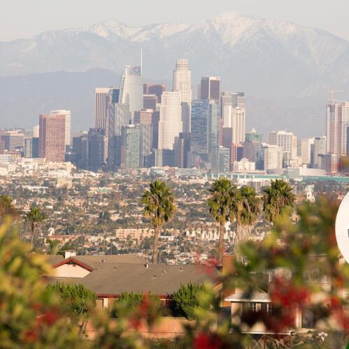 EV charging overlooking Los Angeles
