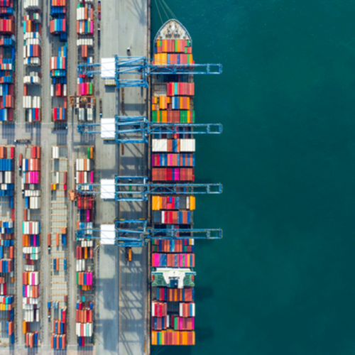 arial view of shipping port