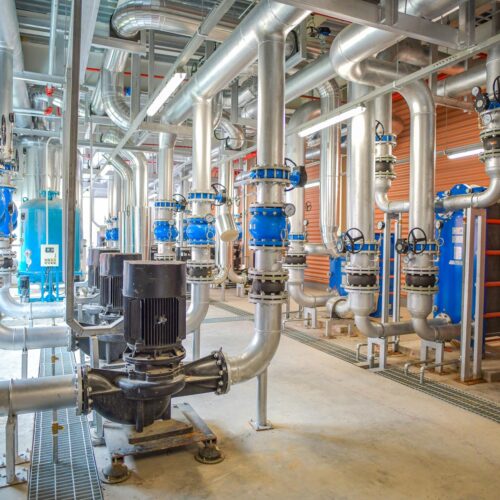 industrial pipe room