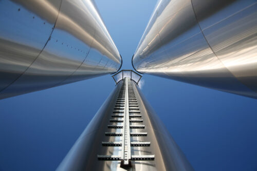 tall metal chimneys